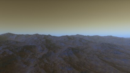 landscape on planet Mars, scenic desert scene on the red planet
