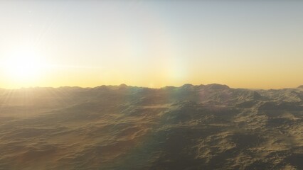 landscape on planet Mars, scenic desert scene on the red planet
