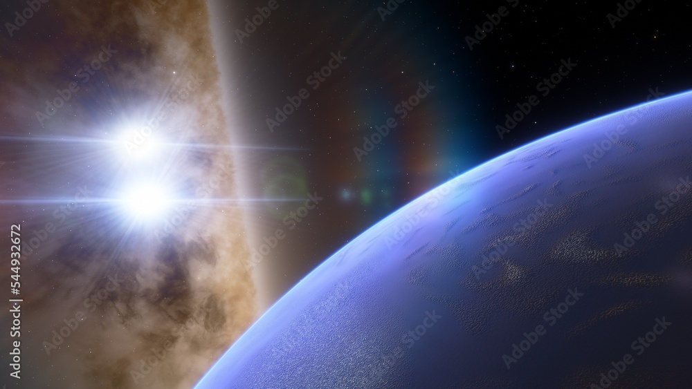 Wall mural planets and galaxy, science fiction wallpaper. beauty of deep space. billions of galaxy in the unive