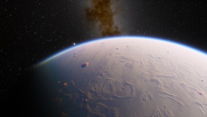 Fototapeta premium Planets and galaxy, science fiction wallpaper. Beauty of deep space. Billions of galaxy in the universe Cosmic art background 3d render 