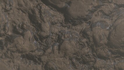 View of the 3d rendering realistic planet mars surface from space.
