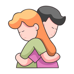 Man hugging woman icon