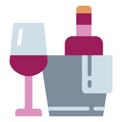 wine flat icon style