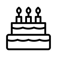 birthday cake line icon illustration vector graphic
