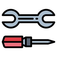 tools filled outline icon style