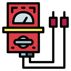 voltmeter filled outline icon style