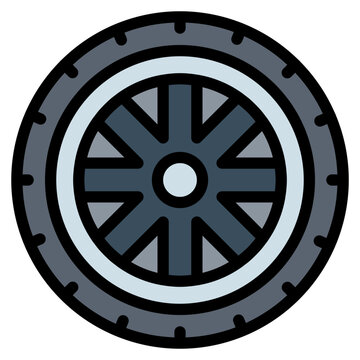 recommend clip art: tire filled outline icon style