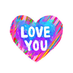 Heart - Love Text - Typography - Love Sticker Lettering