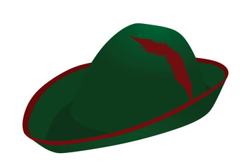 Green retro hat. vector illustration