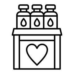Water Donation Line Icon