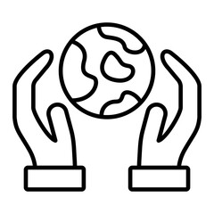 Save The World Line Icon