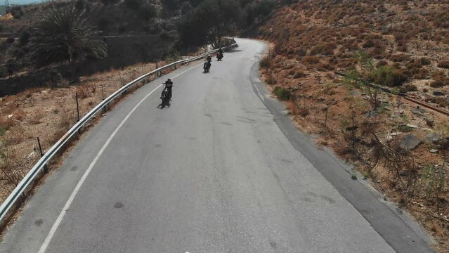 bikers on the back road of greece
