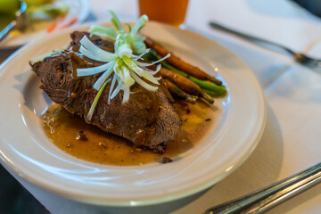 An American steak with herbs