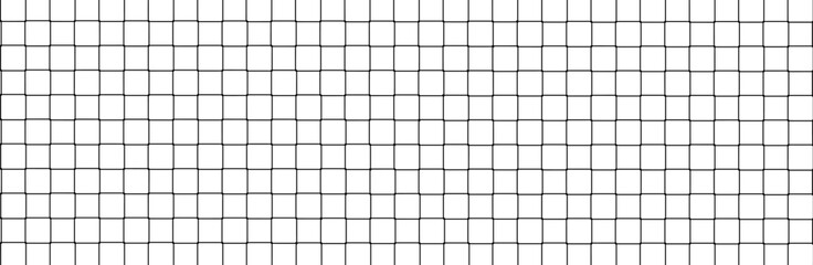 Net texture pattern on white background. Net texture pattern for backdrop and wallpaper. Realistic net pattern with black squares. Geometric background, vector illustration