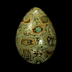 Orange--Figured Green Agate Egg