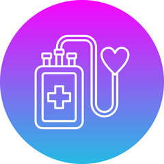 Blood Donation Gradient Circle Line Inverted Icon
