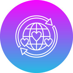 Worldwide Gradient Circle Line Inverted Icon