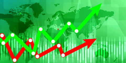 2d rendering Stock market online business concept. business Graph 