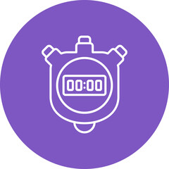 Stopwatch Multicolor Circle Line Inverted Icon