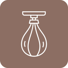 Boxing Bag Multicolor Round Corner Line Inverted Icon