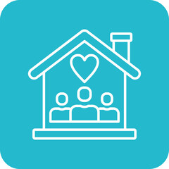 Fototapeta premium Shelter Multicolor Round Corner Line Inverted Icon