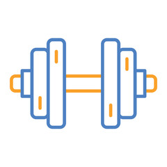 Dumbbell Blue And Orange Line Icon