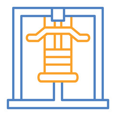 Gym Machine Blue And Orange Line Icon