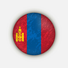Country Mongolia. Mongolia flag. Vector illustration.