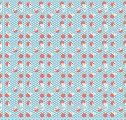 Japanese or Chinese fish seamless pattern.