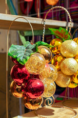 red and yellow christmas ornament