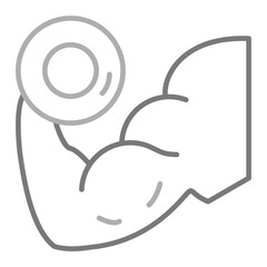 Arm Workout Greyscale Line Icon