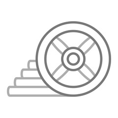 Weight Plates Greyscale Line Icon
