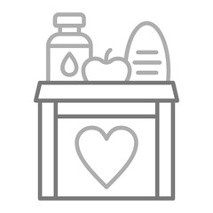 Food Donation Greyscale Line Icon