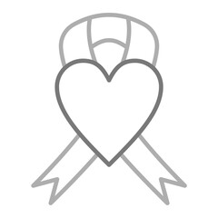 Ribbon Greyscale Line Icon