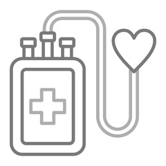 Blood Donation Greyscale Line Icon