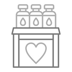 Water Donation Greyscale Line Icon