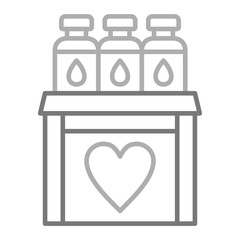 Water Donation Greyscale Line Icon