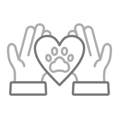 Fototapeta premium Animal Care Greyscale Line Icon