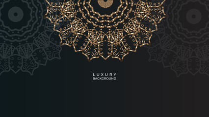 Luxury ornamental mandala design background in gold color