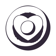 Heart shaped fried egg icon