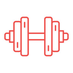 Dumbbell Multicolor Line Icon