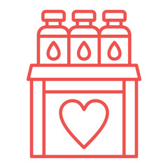 Water Donation Multicolor Line Icon