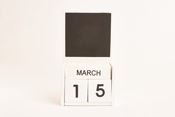 Calendar with the date March 15 and a place for designers. Illustration for an event of a certain date.