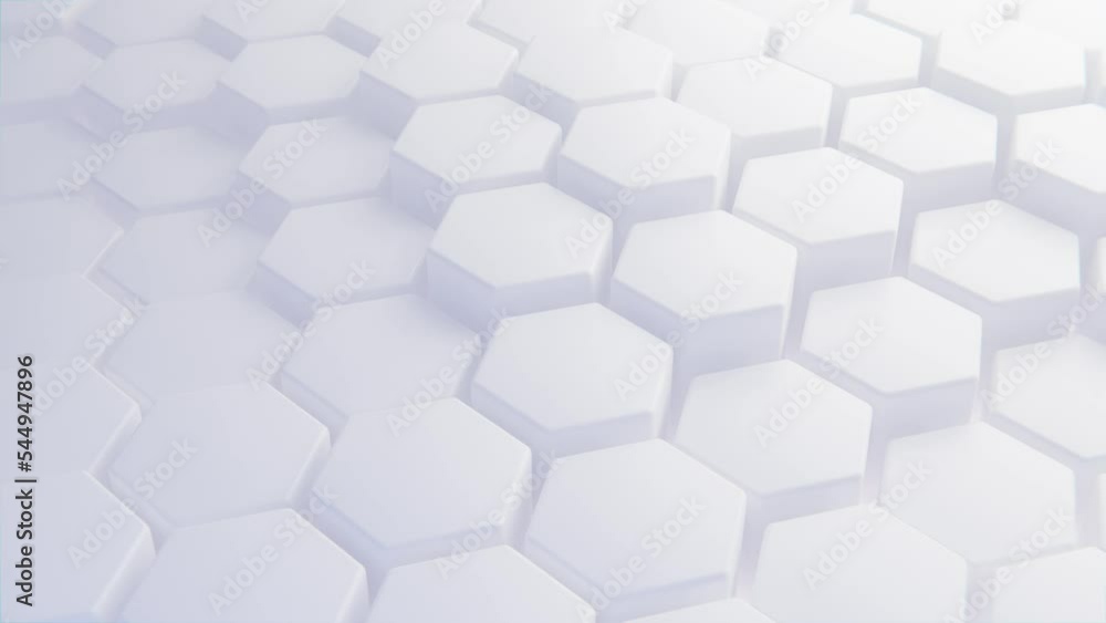 Poster futuristic hexagon background. 3d render. abstract white hexagonal pattern. random motion. seamless 