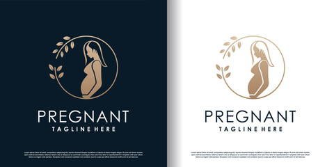 Fototapeta na wymiar Pregnant logo design vector with modern concept premium vector