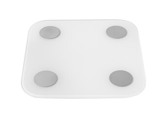 White glass scales. Floor scales isolated on white background.
