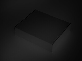 3D illustration. Closed mailing box on black background