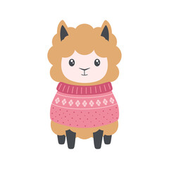 winter vector illustration of sheep isolated on white