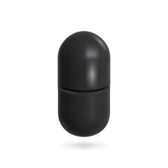 Black Template Pills Capsules Isolated. Ready for Your Design. Vector illustration
