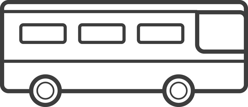 School bus thin line icon, Education icon set.